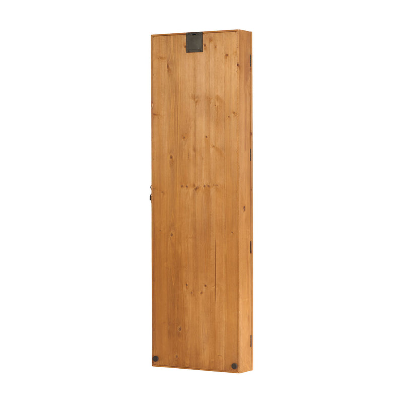 Jewelry Armoire Organizer With Full Length Mirror, Wall Mounted Lockable Cabinet With LED Light