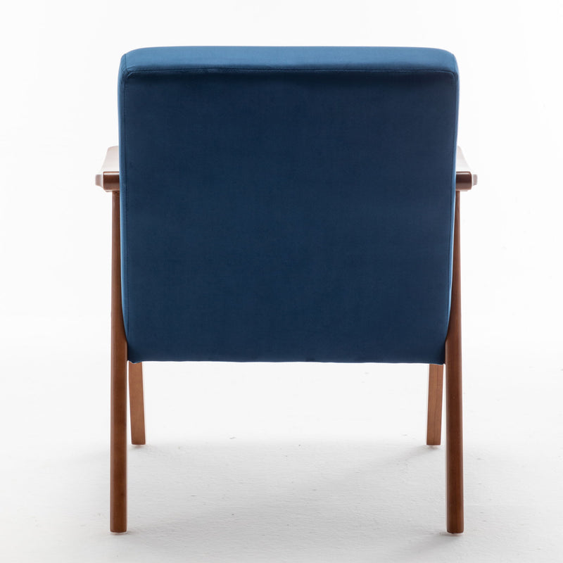 Mid Century Modern Accent Chair With Solid Wood Frame And Extra Thick Backrest