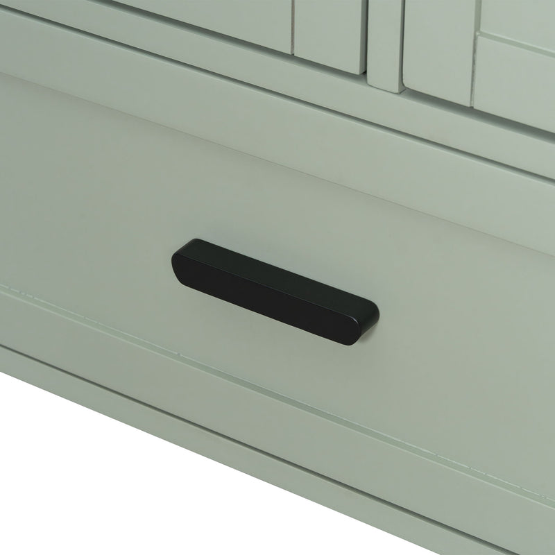 Bathroom Vanity With Sink, Soft-Close Doors, Double-Layer Shelf And 3 Drawers