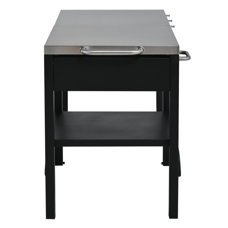 Foldable Outdoor Kitchen Cart With Storage For Patio
