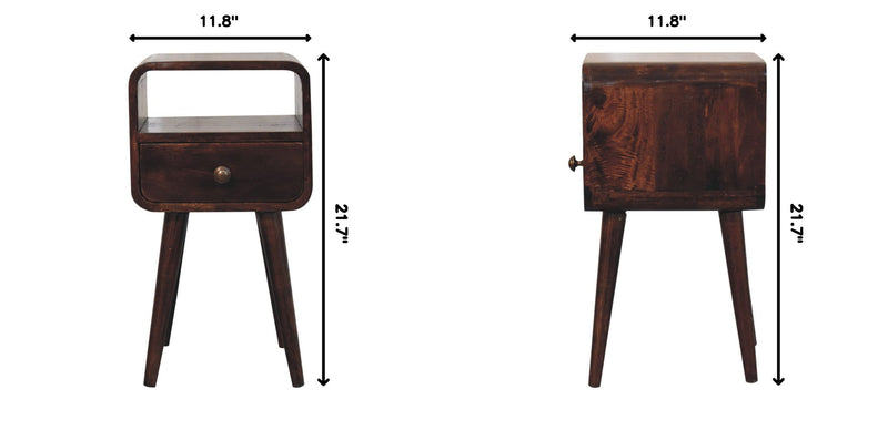Mini Curve Open Bedside Nightstand