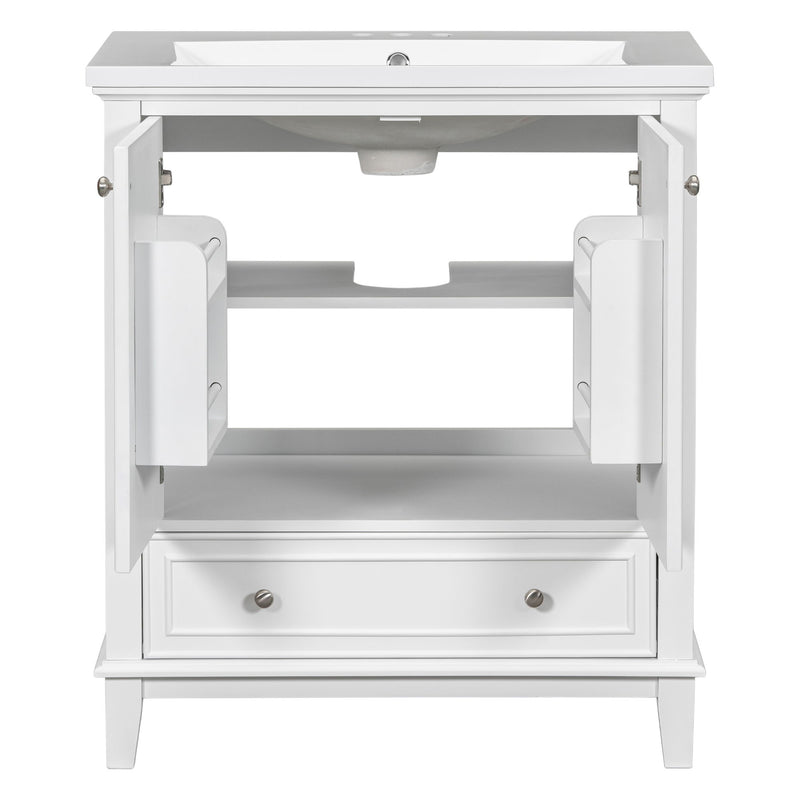 Modern Bathroom Vanity With Sink Combo, Multi Functional Cabinet With Doors And Drawer