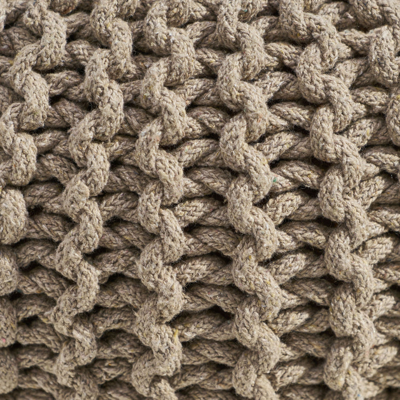 Moro - Knitted Round Pouf With Pumpkin Shape