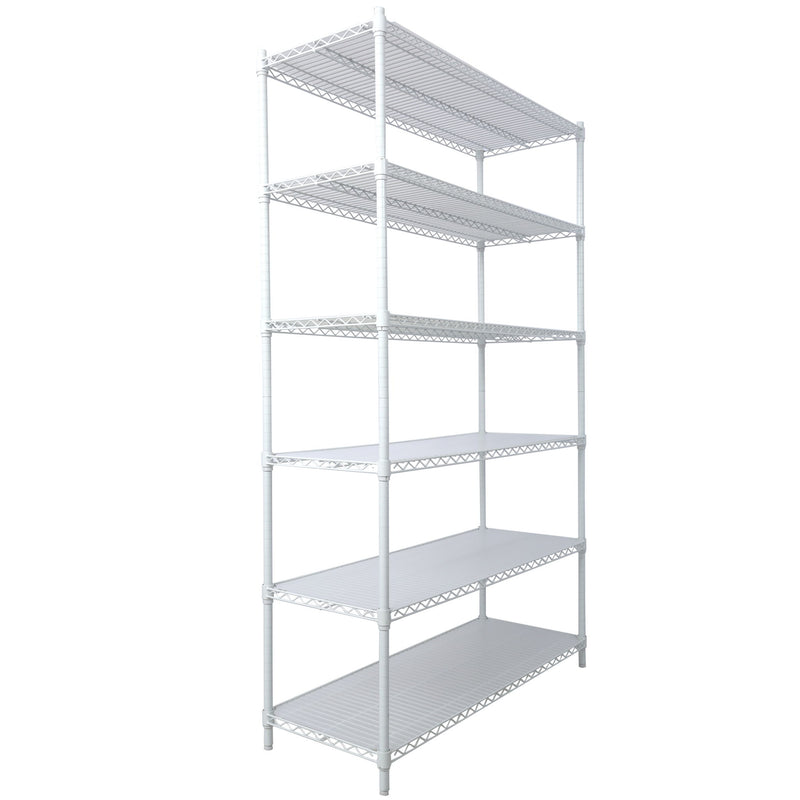 6 Tier 6000Lbs Capacity Nsf Metal Shelf Wire Shelving Unit, Heavy Duty Adjustable Storage Rack With Wheels & Shelf Liners For Commercial Grade Utility Steel Storage Rack