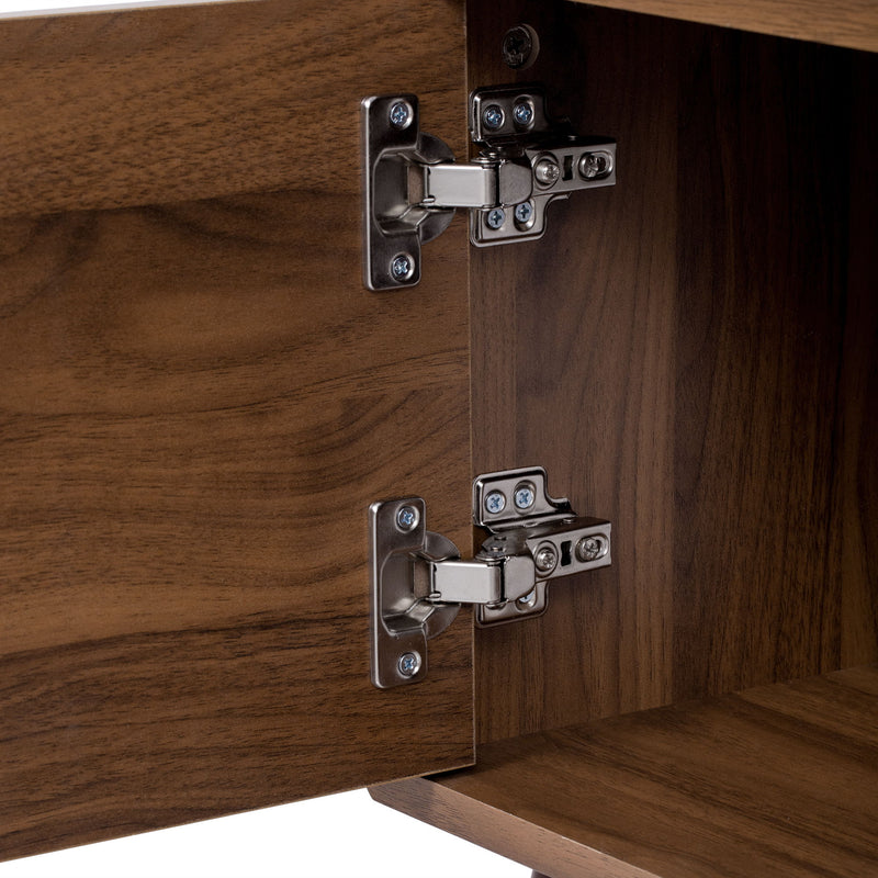 78" TV Stand With Ample Storage And Open Shelving - Walnut