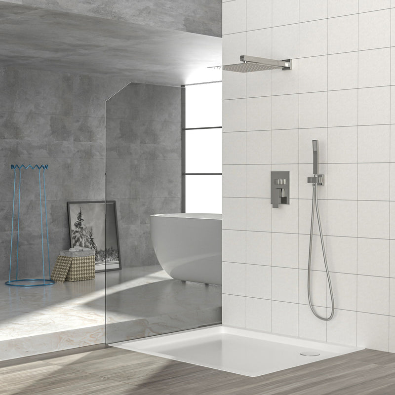 Dual Shower Head 10" Wall Mounted Square Shower System