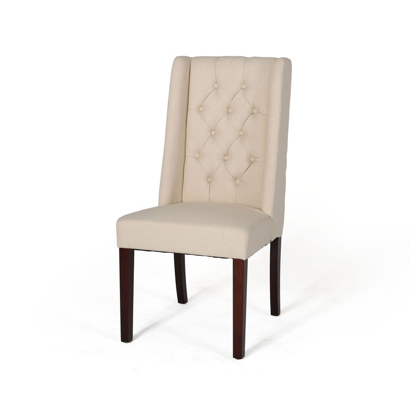 Sophisticated Tufted Dining Chair With High Back Design