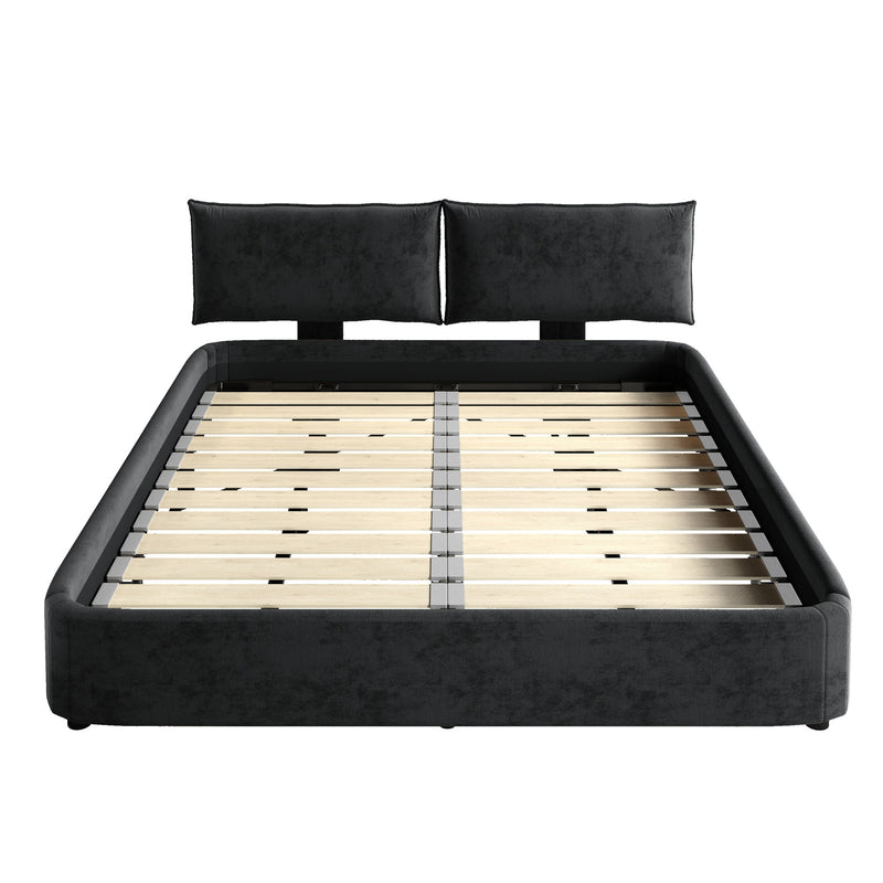 Cloud Bed Frame With Oversized Padded Movable Headboard