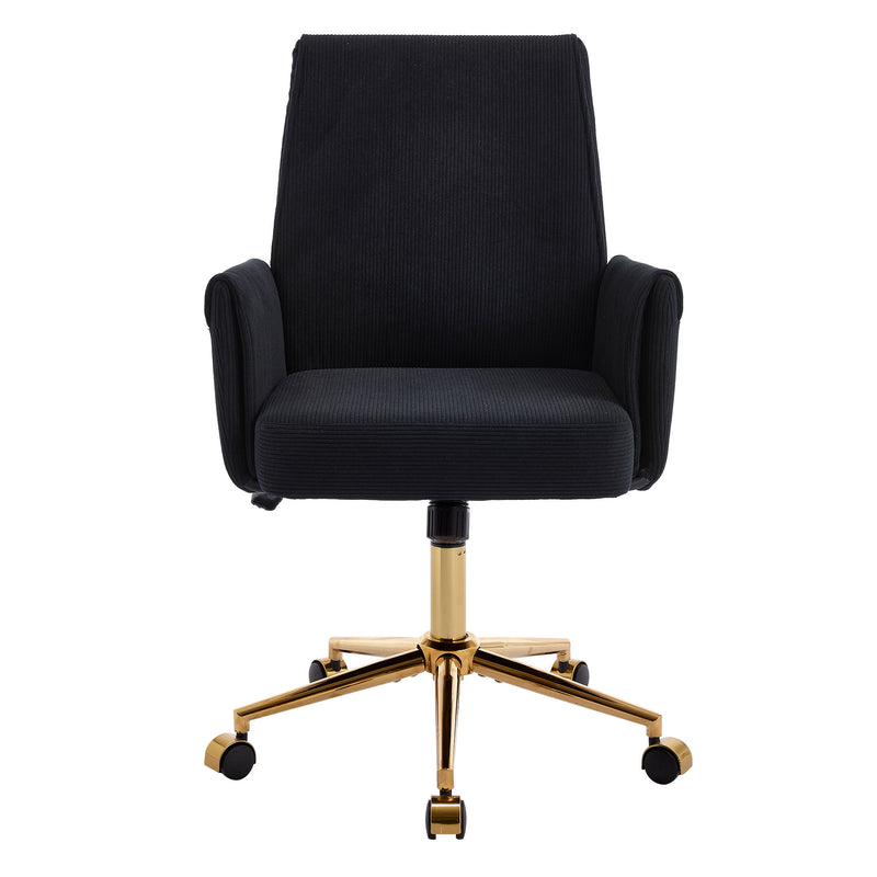 Ergonomic Mid-Back Office Chair With Gold Base