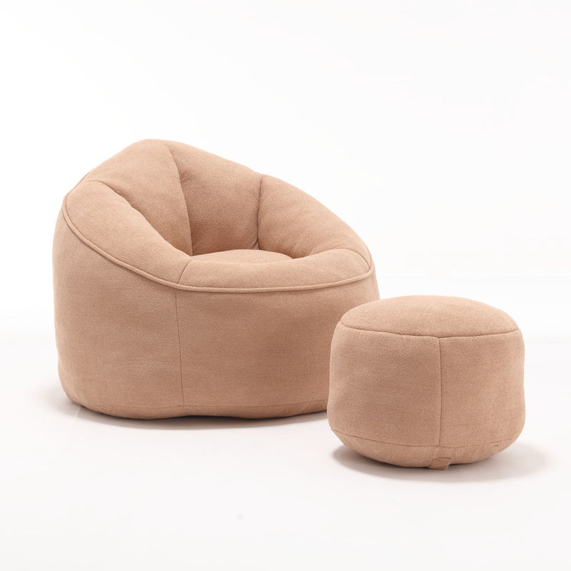Bedding Bean Bag Sofa Chair High Pressure Foam With Footrest