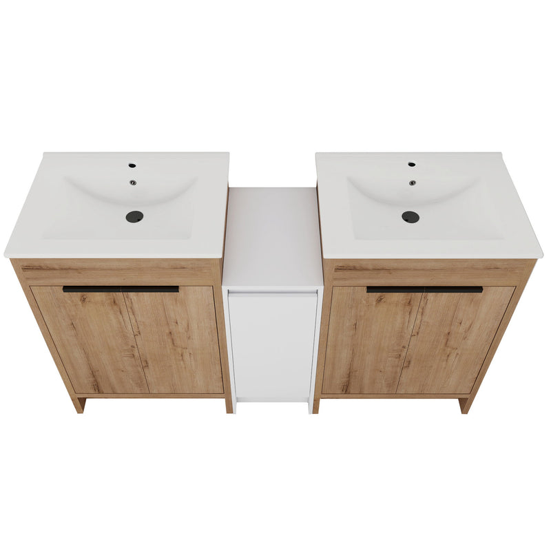 Freestanding Bathroom Vanity & Sink, Storage Cabinets, Soft Closing Doors
