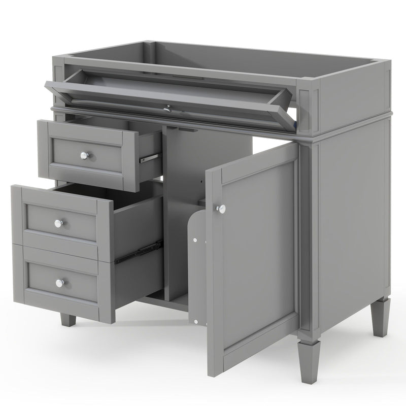 Bathroom Vanity With 2 Drawers And Tip-Out Drawer, Storage Cabinet