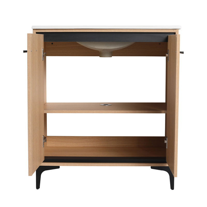 Modern Bathroom Vanity Base With Basin And Storage Cabinet