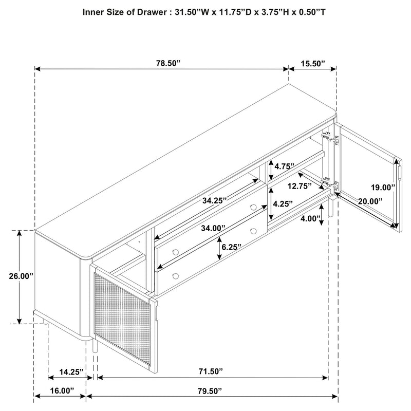 Benson - 2 Door TV Stand With Dual Drawers