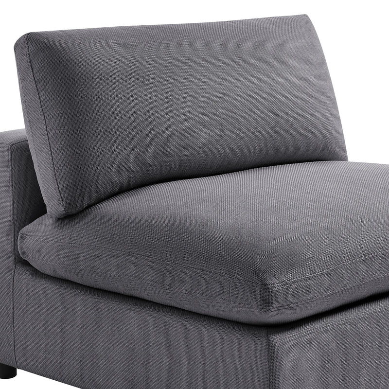 Cassandra - Armless Slipper Chair - Charcoal Gray
