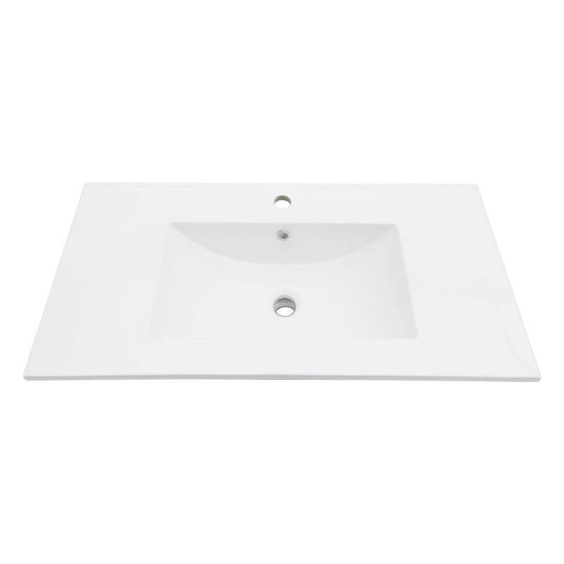 Premium Rectangular Vanity Top With Single Faucet Hole And Overflow