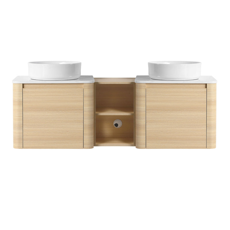 Mounted Bathroom Vanity With Art Sink, 1 Storage Shelf, Soft Close Door