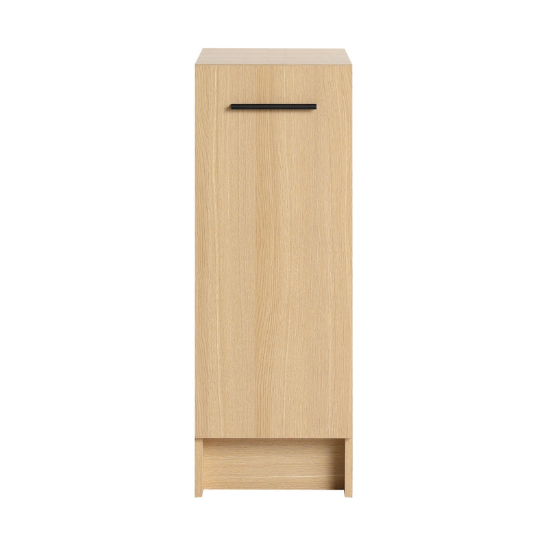 Slim Freestanding Bathroom Storage Cabinet - Light Oak