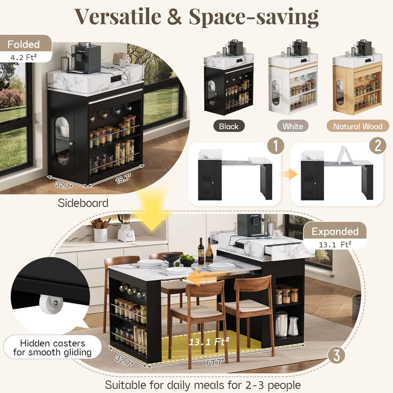 Extendable Dining Table With Folding Top