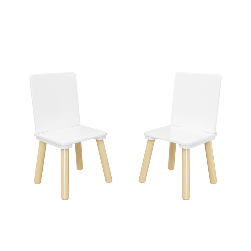 Kids Table And 2 Chairs Set, 3 Piece Toddler Activity Play - White
