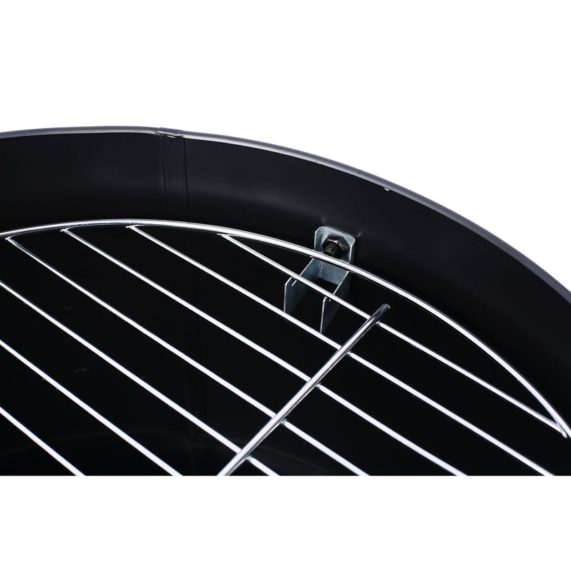 Portable Charcoal Smoker Grill For Outdoor Cooking - Black