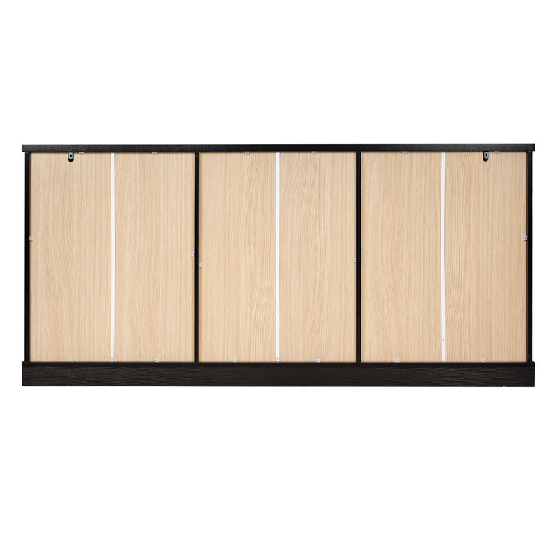 Sideboard Cabinet With 3 Drawers And 6 Arched Glass Doors