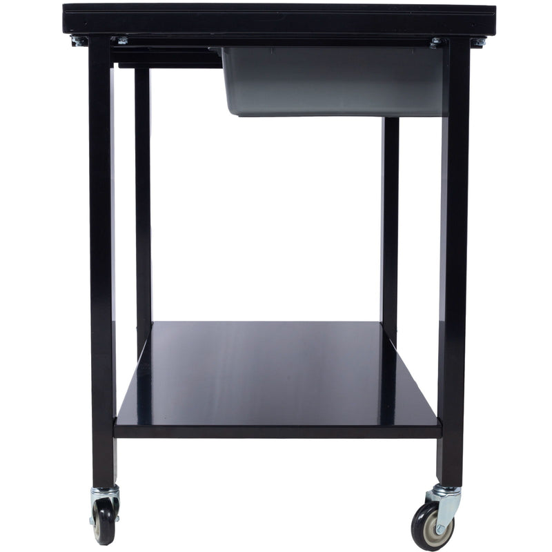 Transmission Teardown Work Station 1 / 2 Ton Capacity Sloping Drain Table Locking Drawer Removable Drain Basin Full-Width Lower Shelf Four 4" Caster Wheels