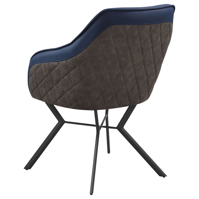 Upholstered Dining Chairs (Set of 2) Retro Bucket Seat - Blue