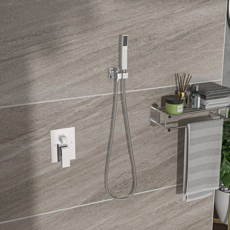Dual Shower Head System With Ceiling Mount And Rough In Valve