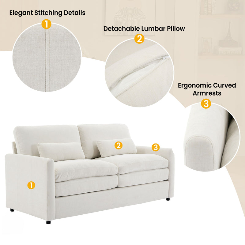 Cozy Upholstered Sofa Set For Living Room