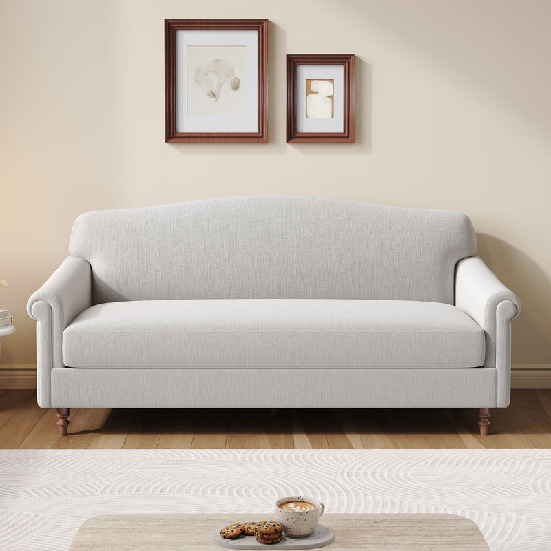 Loveseat Sofa, 2 Seater Couch With Rolled Arms