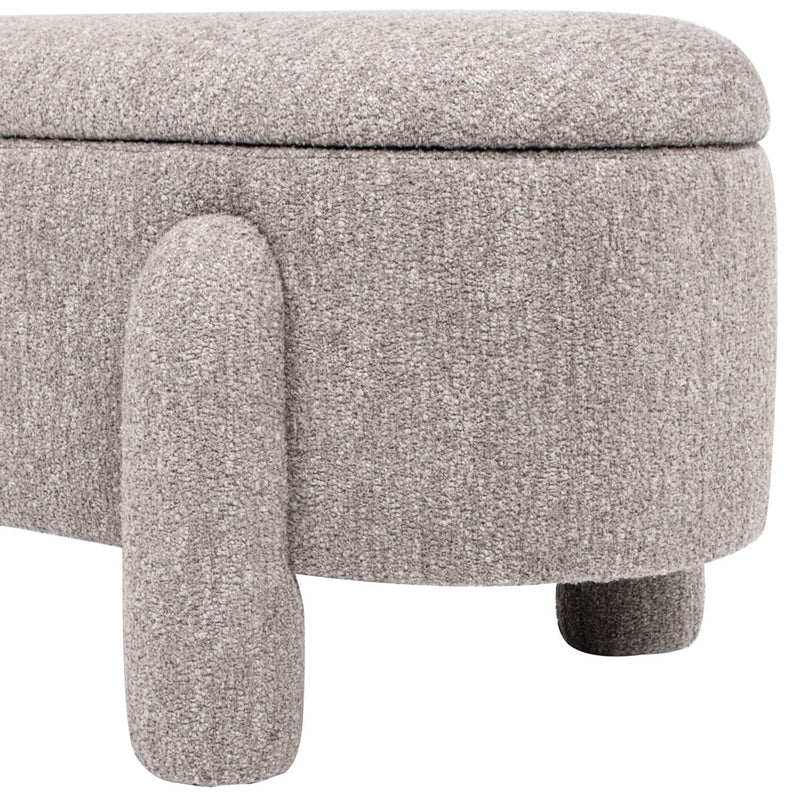 Hugo - Oval Fully Upholstered Storage Bench