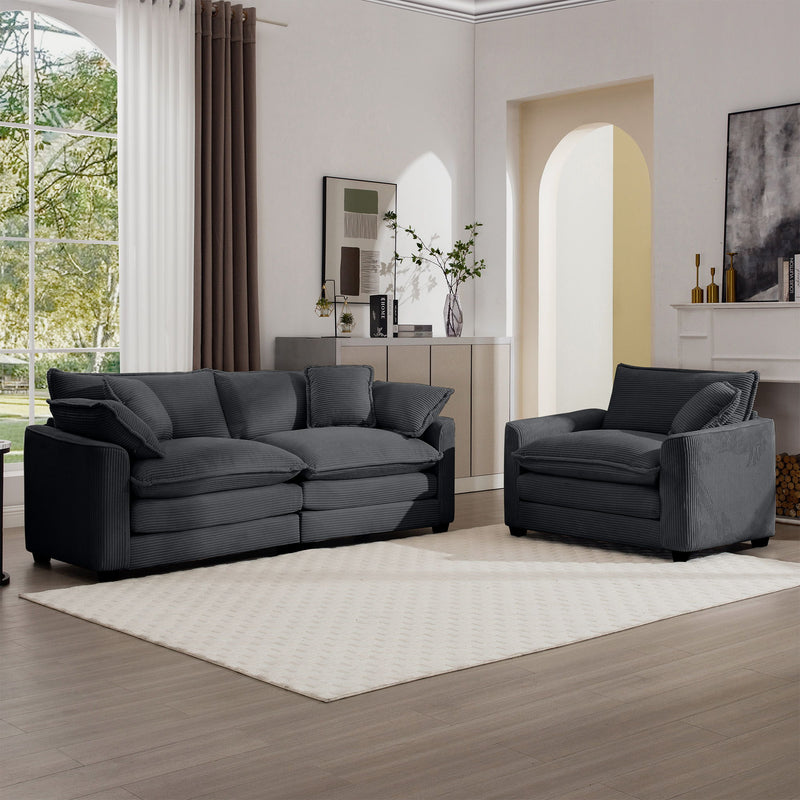 Elegant Oversized Sectional Sofa Set With Deep Seats And Flexible Layout
