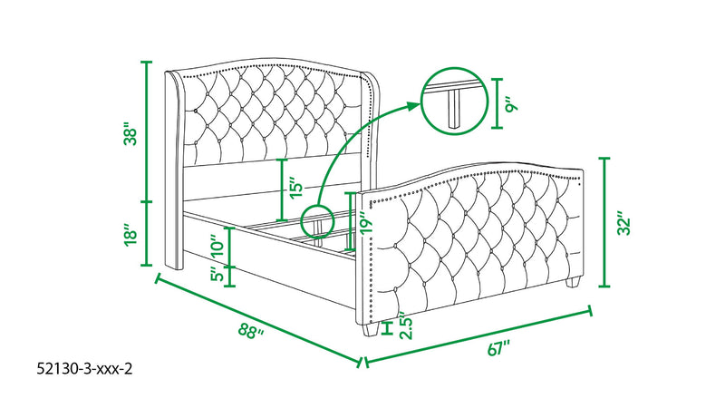 Marcella - Upholstered Shelter Headboard Bed