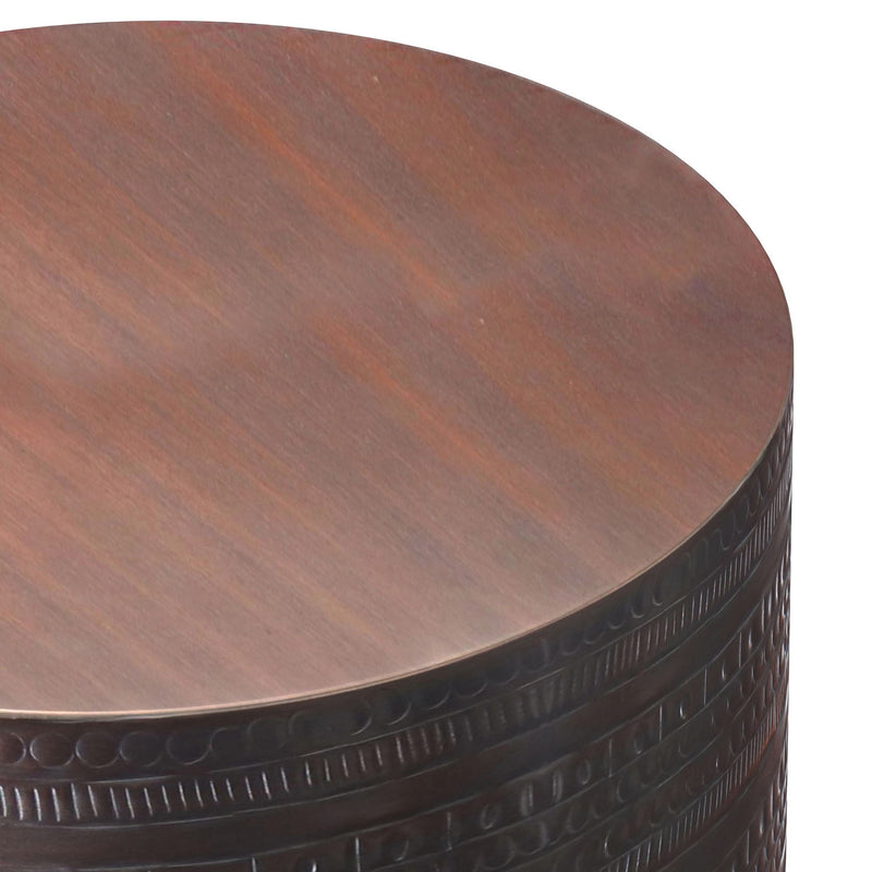 Johnsen - Handcrafted Large Metal Accent Table