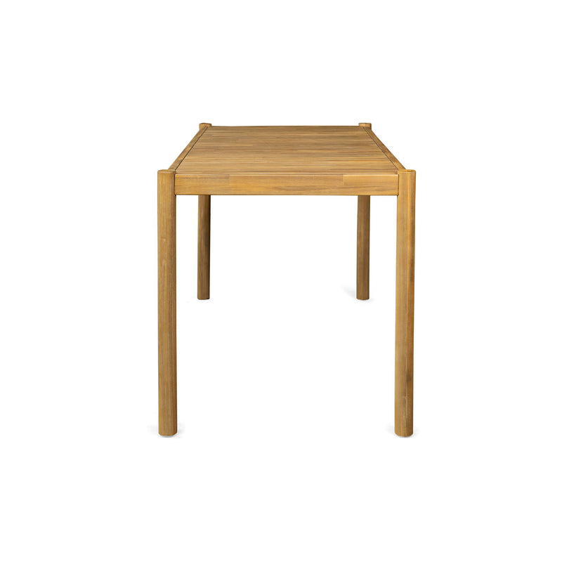 Outdoor Dining Set 1 Table 4 Chairs (Set of 5) - Teak / Beige