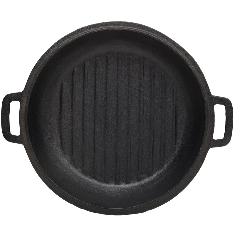 Pre-Seasoned 3 In 1 Cast Dutch Oven With Skillet Lid, 5 Quart - Black