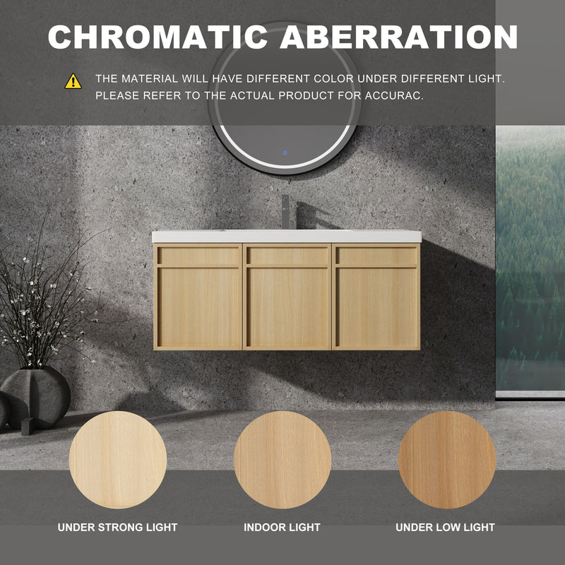 Wall-Mounted Bathroom Vanity With Resin Sink And Soft Closing Doors