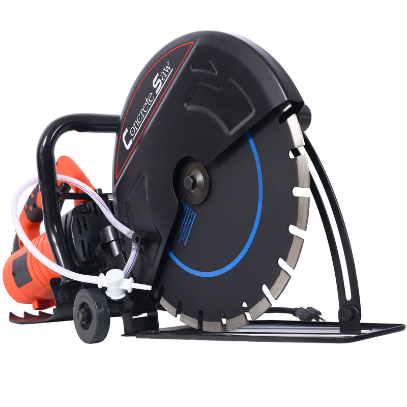 Electric 14" Cut Off Saw With Wet / Dry Functionality And Water Line Attachment Metal, 30" Length - Black