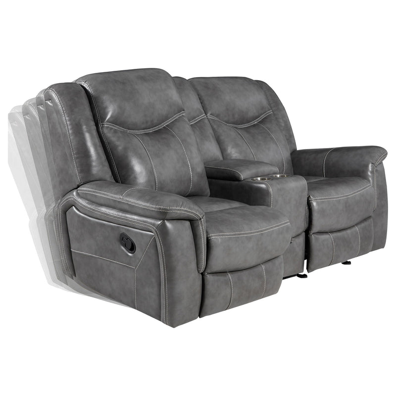 Carmen - Cool Motion Loveseat With Storage, With Reclining Function And Built In Storage - Gray