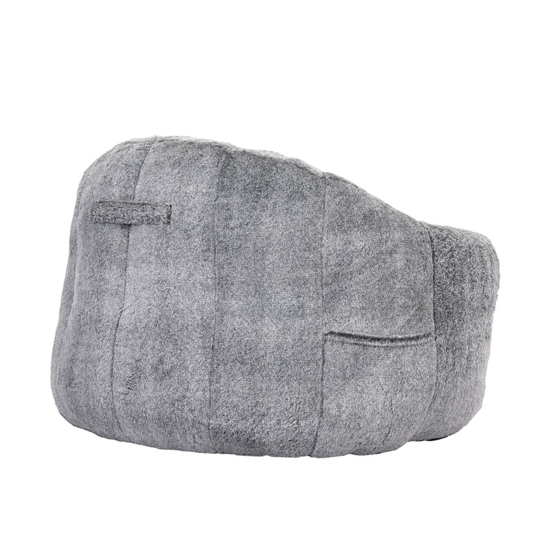 Beanbag Sofa Chair With Armrests Stuffed High Density Foam, Lazy Sofa Comfy Chairs Beanbag Chair For Adults In Living Room, Bedroom Reading - Dark Gray