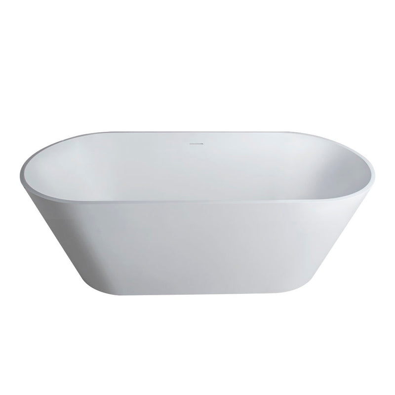 Solid Surface Soaking Freestanding Bathtub For Bathroom - Matte White