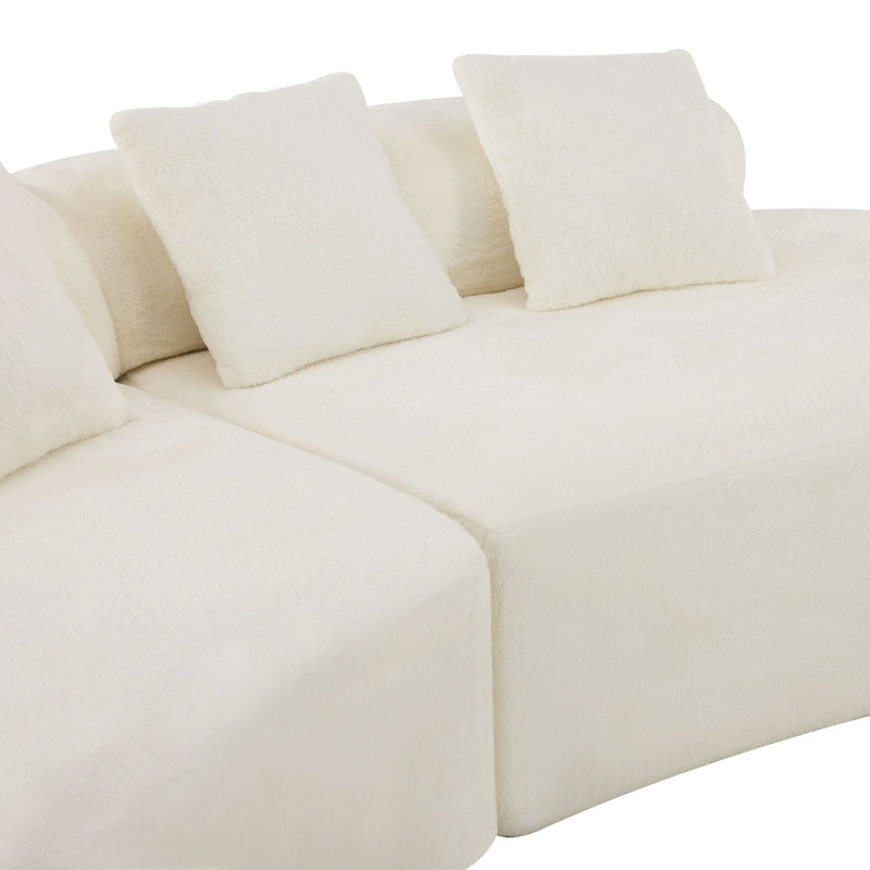Modern Curved Sofa With Pillows