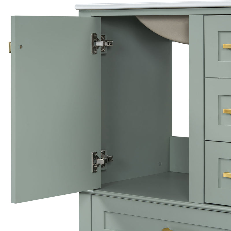 Bathroom Vanity, Modern Bathroom Cabinet With Sink Combo Set, Bathroom Storage Cabinet With A Soft Closing Door And 3 Drawers, Solid Wood Frame