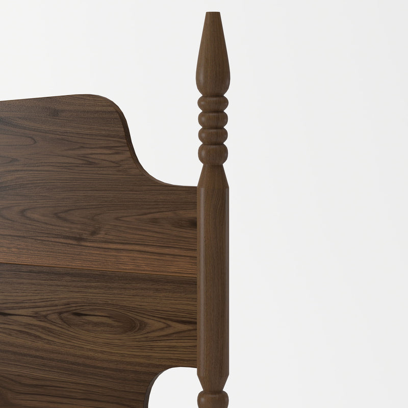 Retro 4 Poster Platform Bed Frame With Curved Tall Headboard