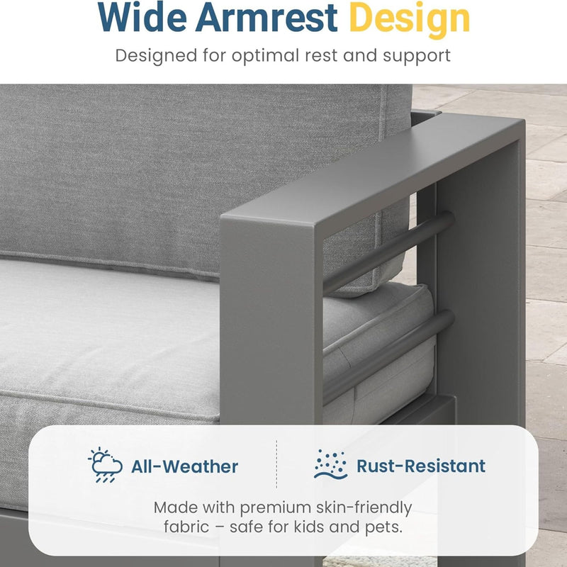 All-Weather Patio Loveseat With Thick Cushions