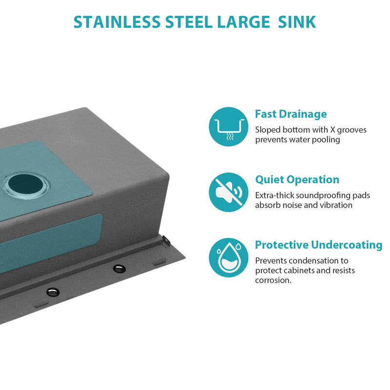 Drop In Workstation Sink Topmount Single Bowl With Pull Out Faucet And Soap Dispenser - Gunmetal Black