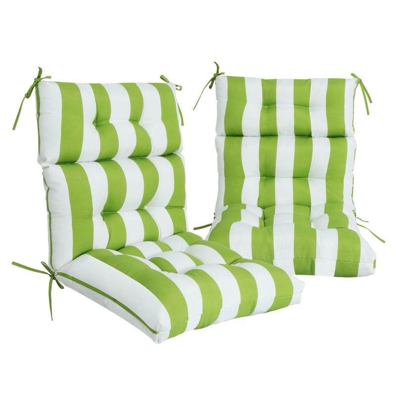 2 Piece High Back Patio Chair Cushion Set, Tufted Adirondack And Rocking Chair Cushions