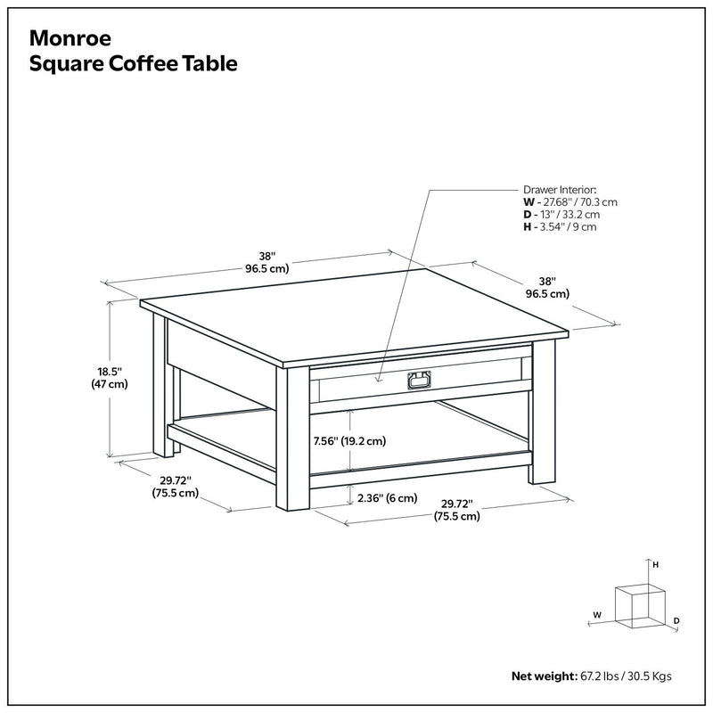 Monroe - Square Coffee Table - Dark Brown