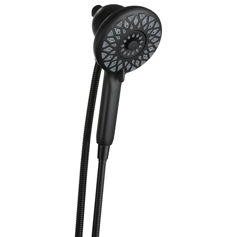 High Pressure Shower Heads 6 Spray Mode Handheld Shower With 60" Stainless Steel Hose - Matte Black